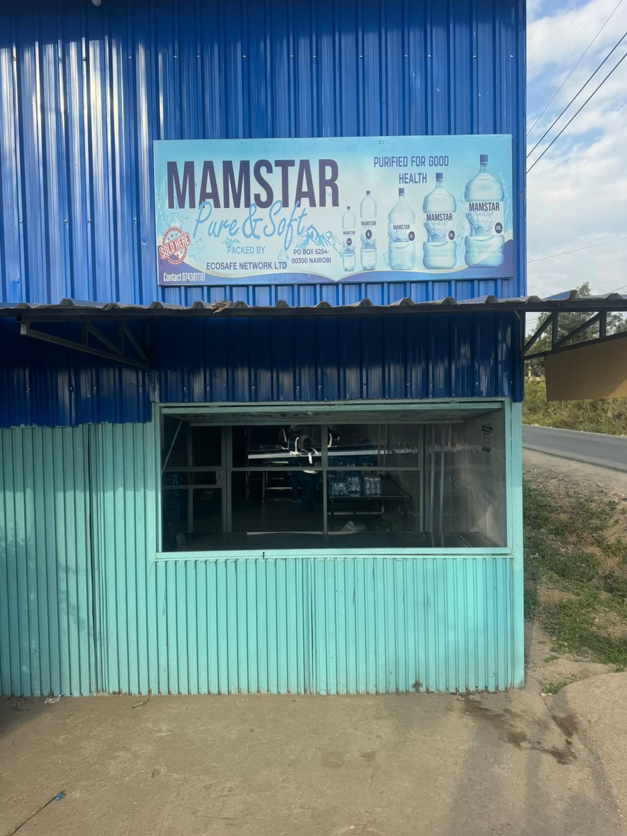 A Mamstar water vending station with serving window