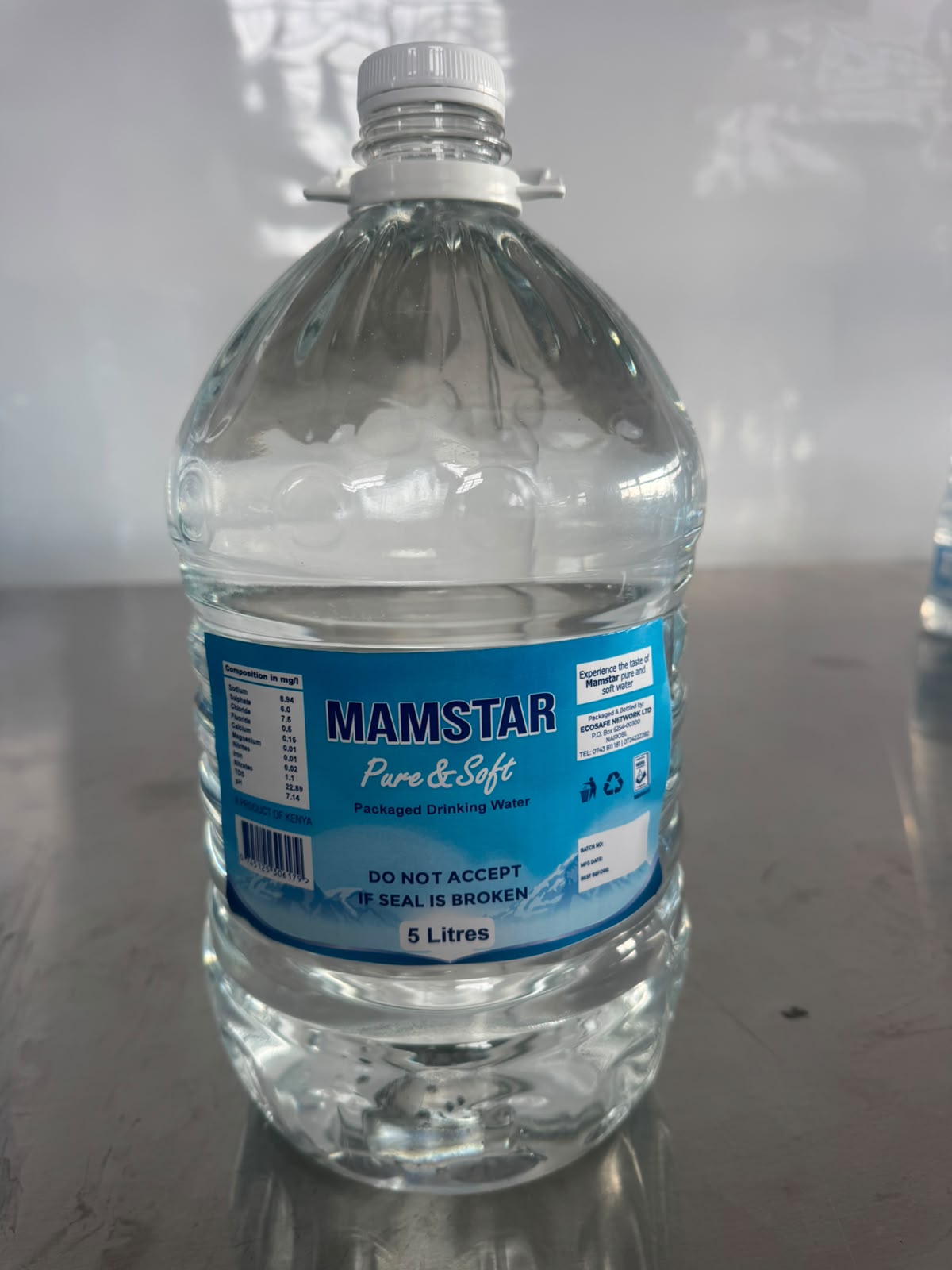 Mamstar Purified Water 5L — packaged drinking water